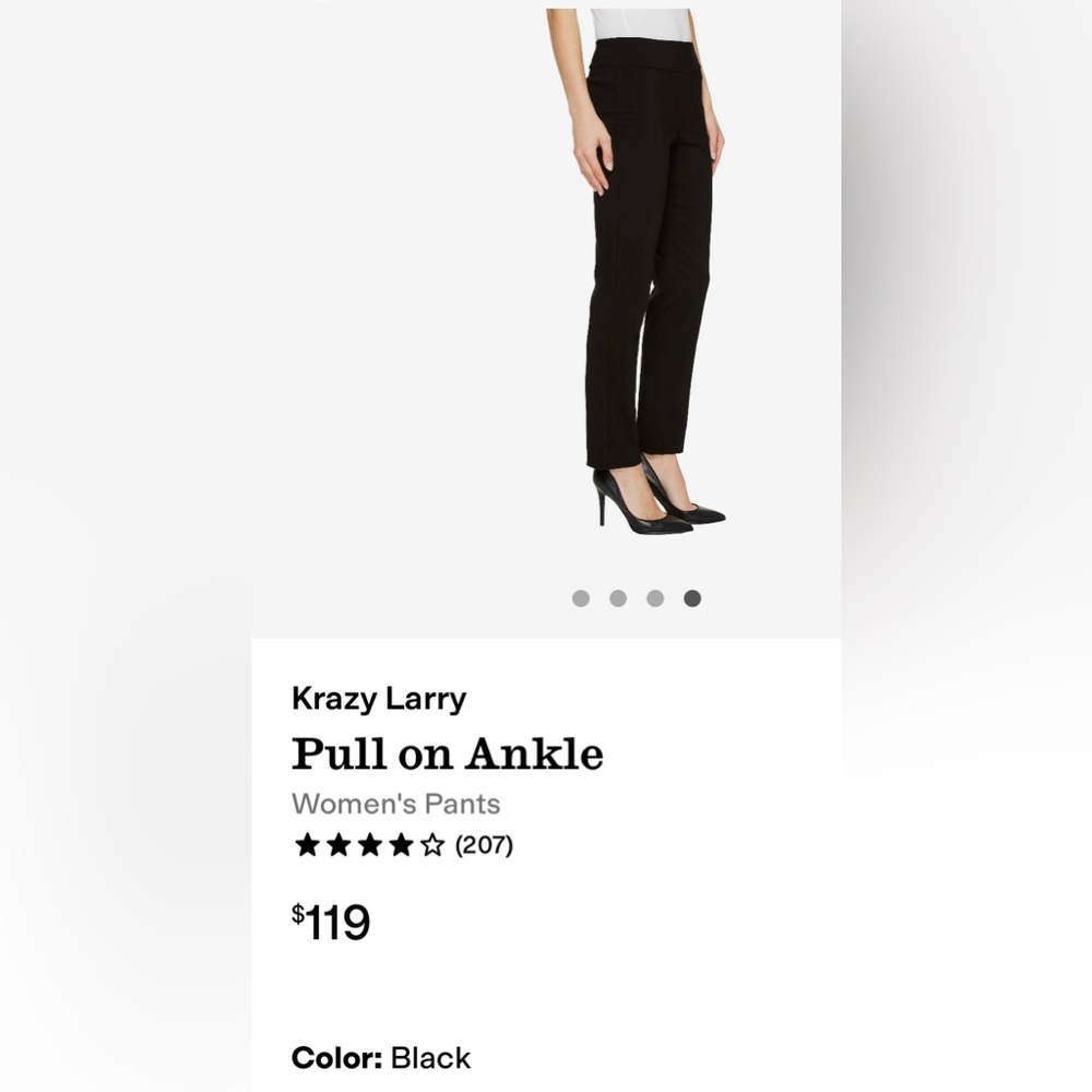 Women's Krazy Larry Black Pull-On Ankle Pants
